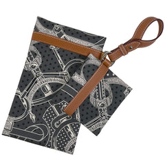 エルメス アヴェックソワ ポケット コンパクト バッグチャーム アクセサリーポーチ シルク グリ ミスティ ゴールド レディース 【中古】brbag