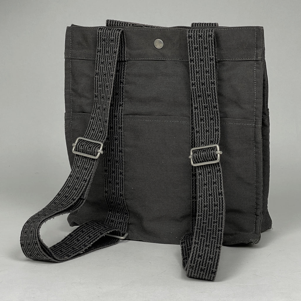 エルメス エールライン アド MM ハンドバッグ リュック ナイロンキャンバス グレー レディース 【中古】 brbag