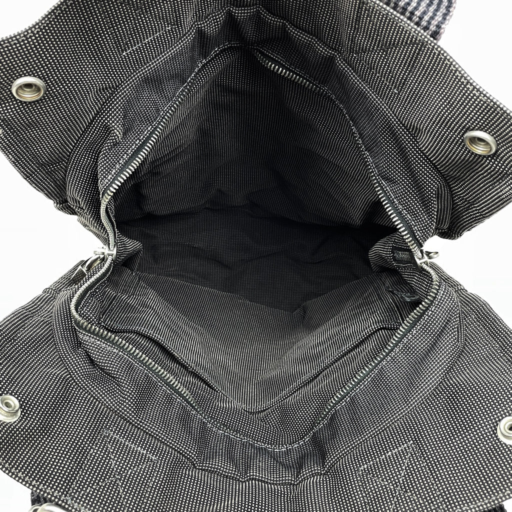 エルメス エールライン アド MM ハンドバッグ リュック ナイロンキャンバス グレー レディース 【中古】 brbag