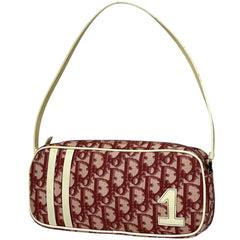 【在庫一掃】 クリスチャンディオール トロッター柄 ハンドバッグ コーティングキャンバス レッド ホワイト レディース 【中古】 brbag