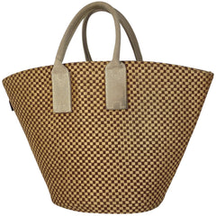 エルメス パニエ バス ハンドバッグ ジュート トートバッグ ファブリック ブラウン レディース 【中古】brbag