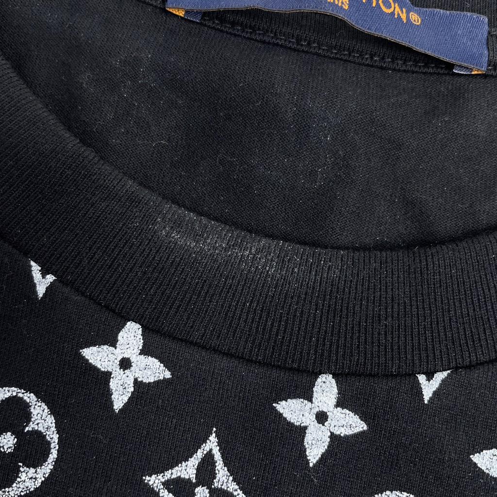 ルイ・ヴィトン モノグラムグラディエント Tシャツ クルーネック カットソー RM242MQ トップス 半袖Ｔシャツ コットン ブラック メンズ 【中古】brapp