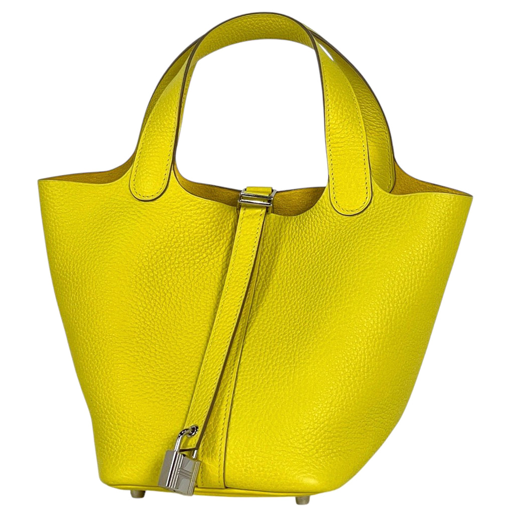 エルメス ピコタンロック PM ミニバッグ ハンドバッグ トリヨンクレマンス ライム B レディース 【中古】brbag