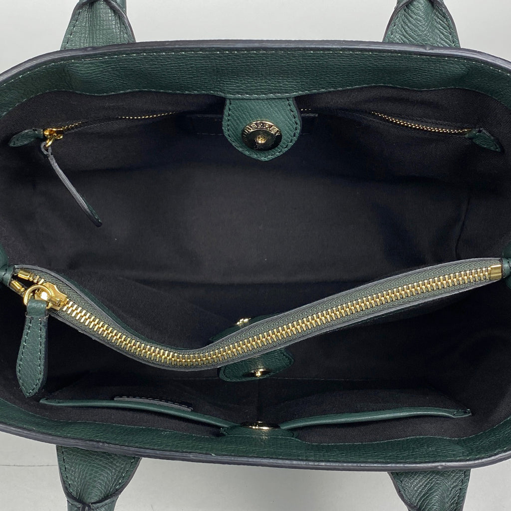 バーバリー ロゴ ハンドバッグ 2WAY ショルダーバッグ ハンドバッグ レザー グリーン ブラウン レディース 【中古】brbag