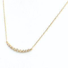 メレダイヤ デザインネックレス YG イエローゴールド ペンダント ネックレス K18 ダイヤモンド レディース 【中古】nbjwl