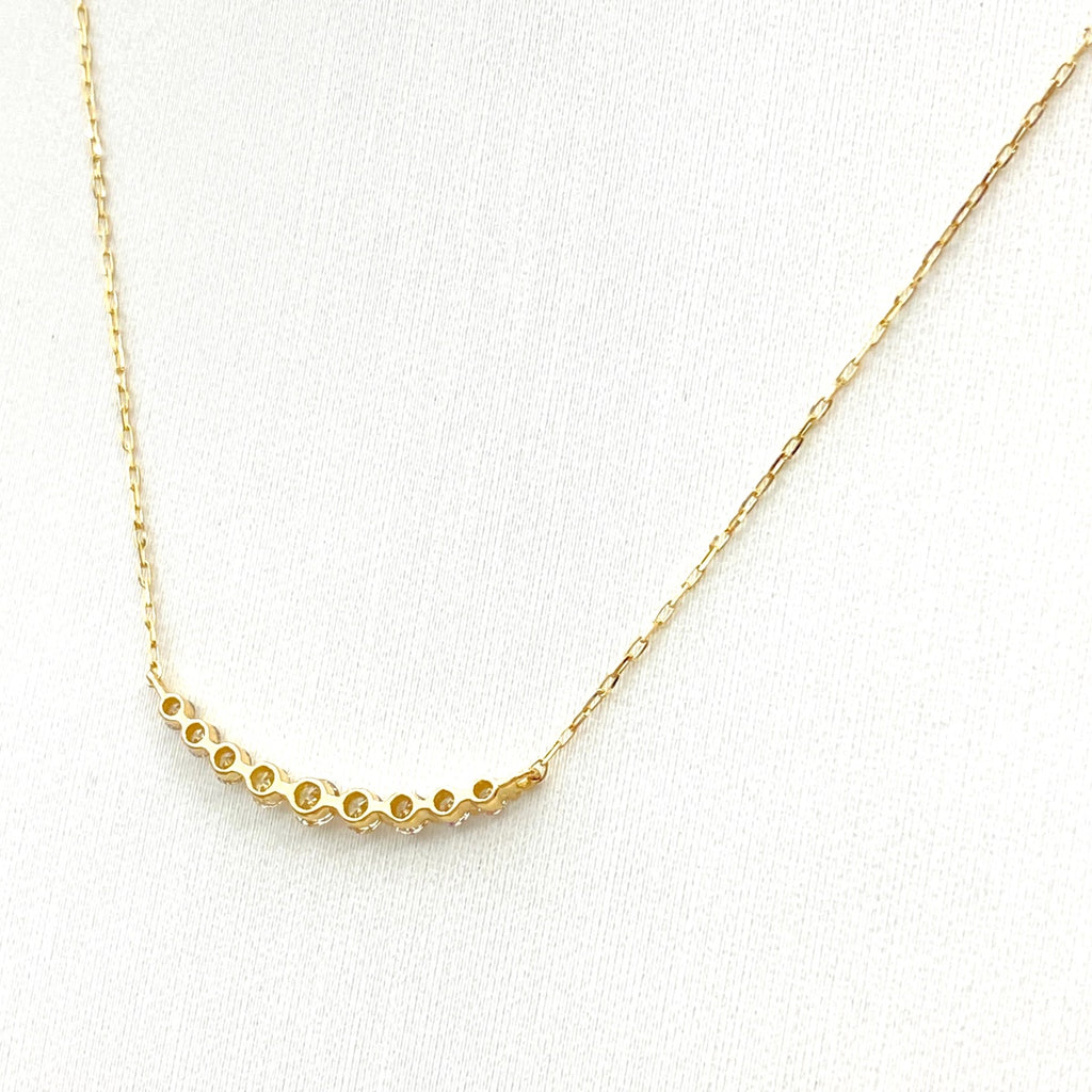 メレダイヤ デザインネックレス YG イエローゴールド ペンダント ネックレス K18 ダイヤモンド レディース 【中古】nbjwl