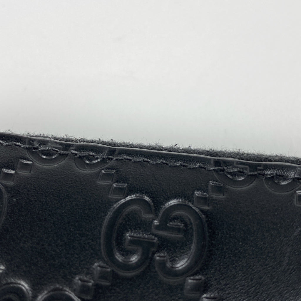 グッチ グッチシマ ラウンドファスナー 長財布 GG柄 シグネチャー 長財布 シマレザー ブラック 473928 レディース 【中古】 brbag