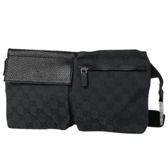 グッチ GG柄 ウエストバッグ ボディバッグ GGキャンバス ブラック 28566 レディース 【中古】brbag