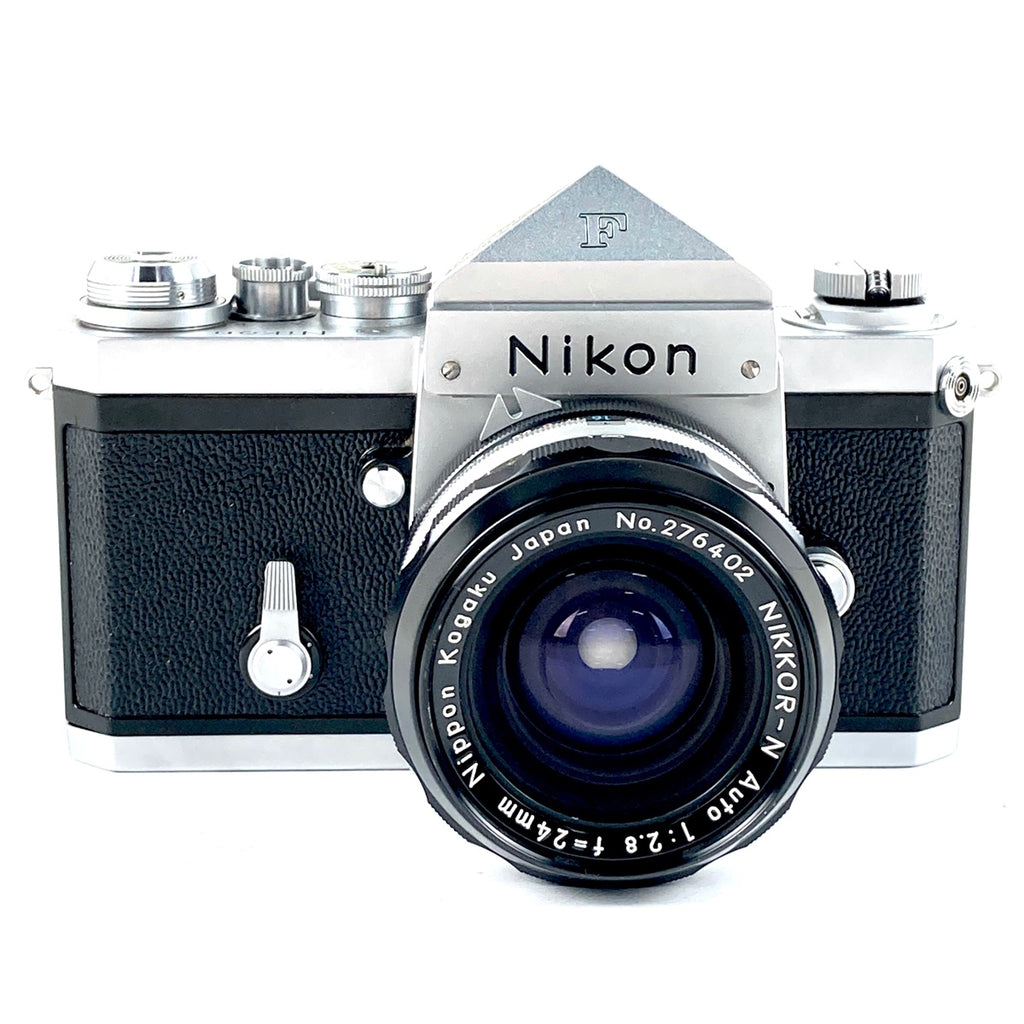 ニコン Nikon F アイレベル シルバー＋NIKKOR-N Auto 24mm F2.8 フィルム マニュアルフォーカス 一眼レフカメラ 【中古】