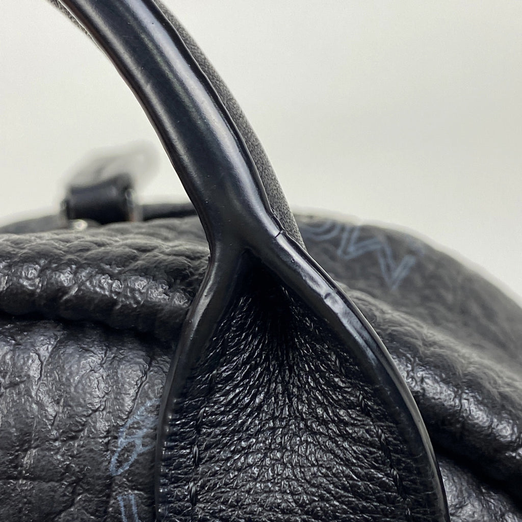 エム・シー・エム ロゴグラム リュックサック ヴィセトス スタッズ リュック レザー ブラック レディース 【中古】brbag
