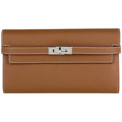 エルメス ケリーウォレット ロング 二つ折り 長財布 ヴォーエプソン ゴールド B レディース 【中古】  brbag
 ラッピング可