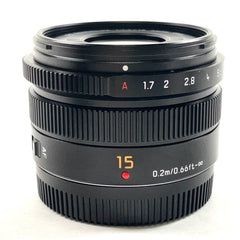 パナソニック Panasonic LEICA DG SUMMILUX 15mm F1.7 ASPH. H-X015-K ブラック 一眼カメラ用レンズ（オートフォーカス） 【中古】