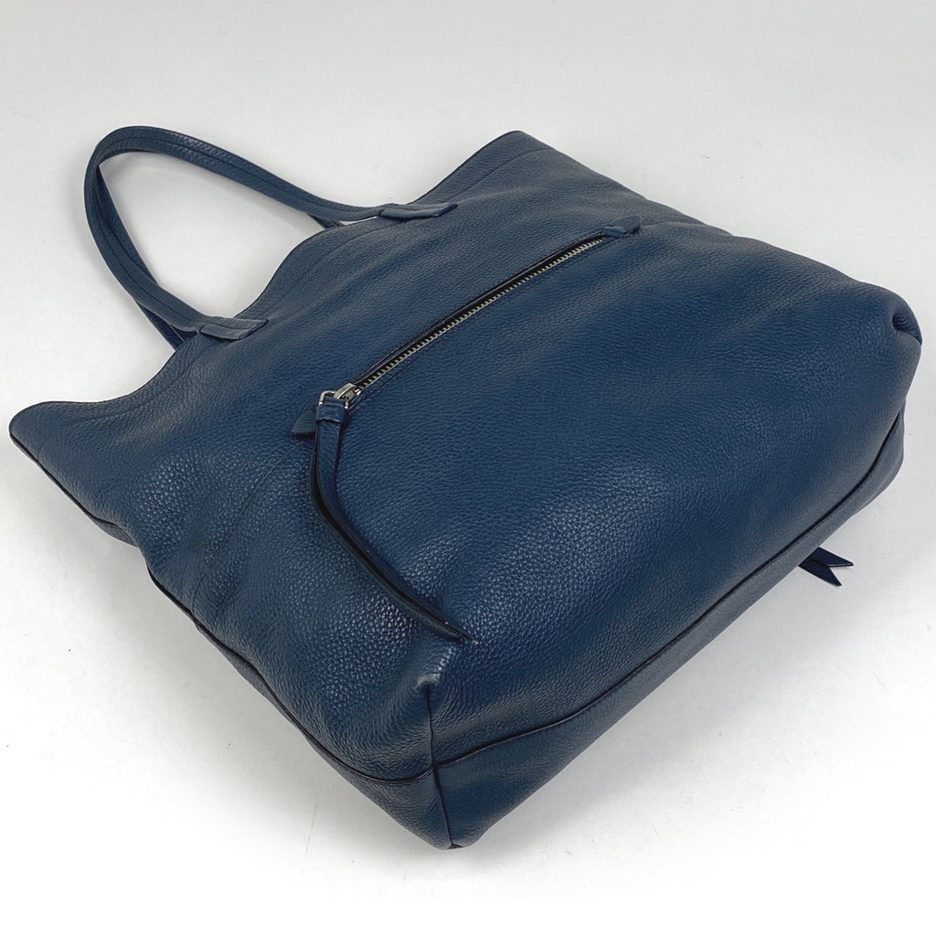 ミュウ ミュウ ロゴ トートバッグ ショルダーバッグ トートバッグ レザー ブルー レディース 【中古】brbag