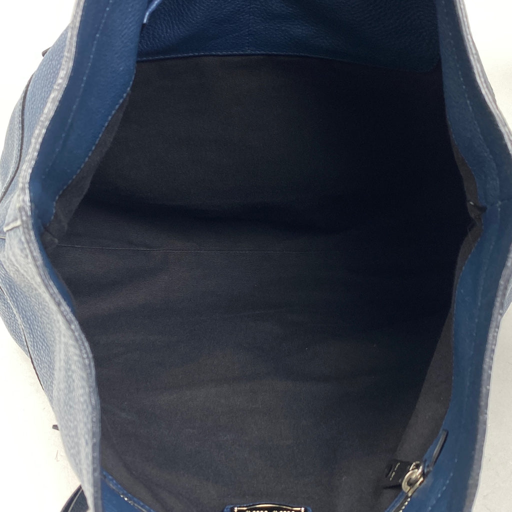 ミュウ ミュウ ロゴ トートバッグ ショルダーバッグ トートバッグ レザー ブルー レディース 【中古】brbag