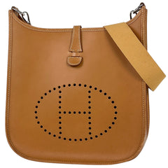 エルメス エヴリン 1 PM パンチング Hロゴ ショルダーバッグ ヴァッシュ ナチュラル □D レディース 【中古】 brbag