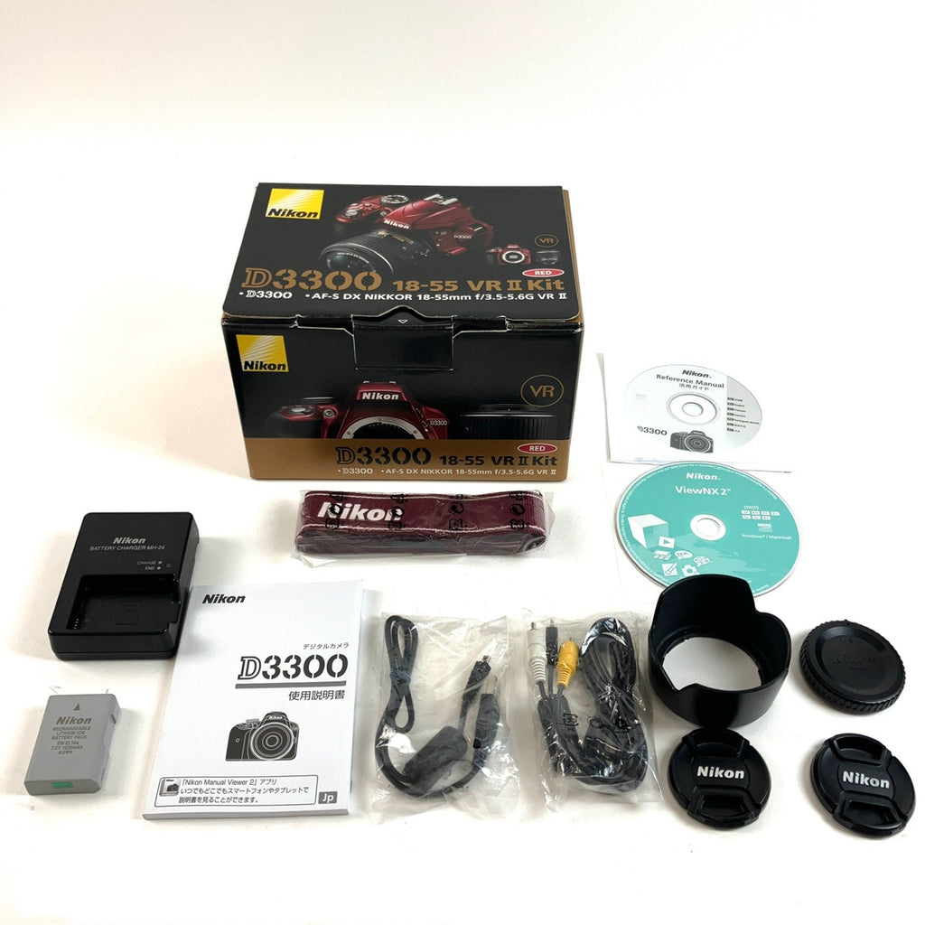 ニコン Nikon D3300 ダブルズームキット2 レッド［ジャンク品］ デジタル 一眼レフカメラ 【中古】