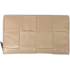 【在庫一掃】 ボッテガヴェネタ マキシ イントレチャート ラウンドファスナー 長財布 編み込み ナッパ 長財布 レザー ベージュ 690945 レディース 【中古】 brbag