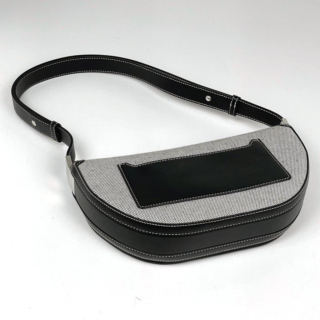 【最終値引き】 バーバリー ロゴ ショルダーバッグ キャンバス グレー ブラック レディース 【中古】brbag