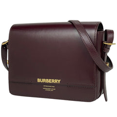 【最終値引き】 バーバリー ロゴ ショルダーバッグ レザー ボルドー レディース 【中古】brbag