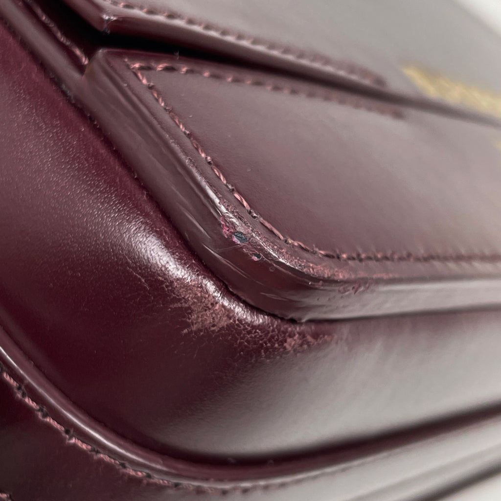 【最終値引き】 バーバリー ロゴ ショルダーバッグ レザー ボルドー レディース 【中古】brbag