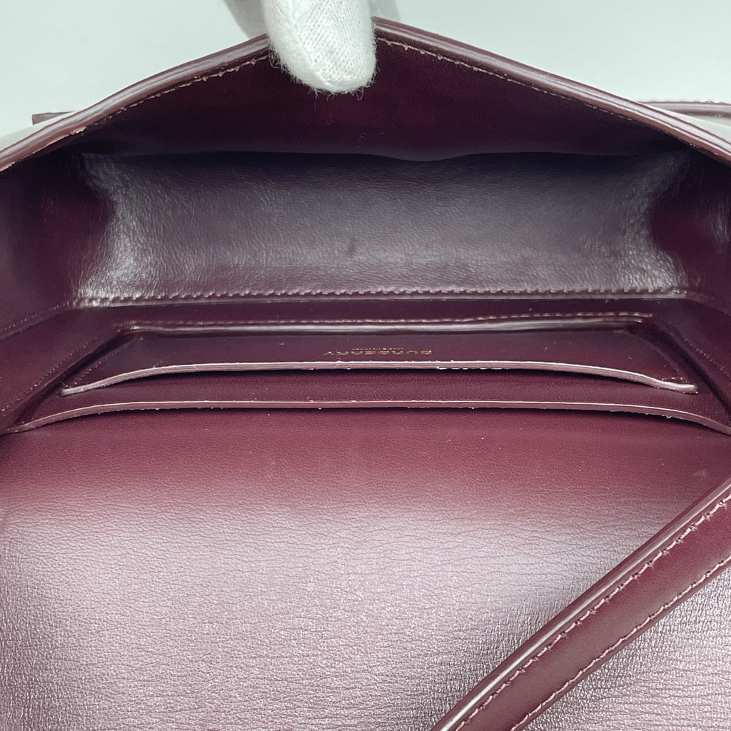 【最終値引き】 バーバリー ロゴ ショルダーバッグ レザー ボルドー レディース 【中古】brbag