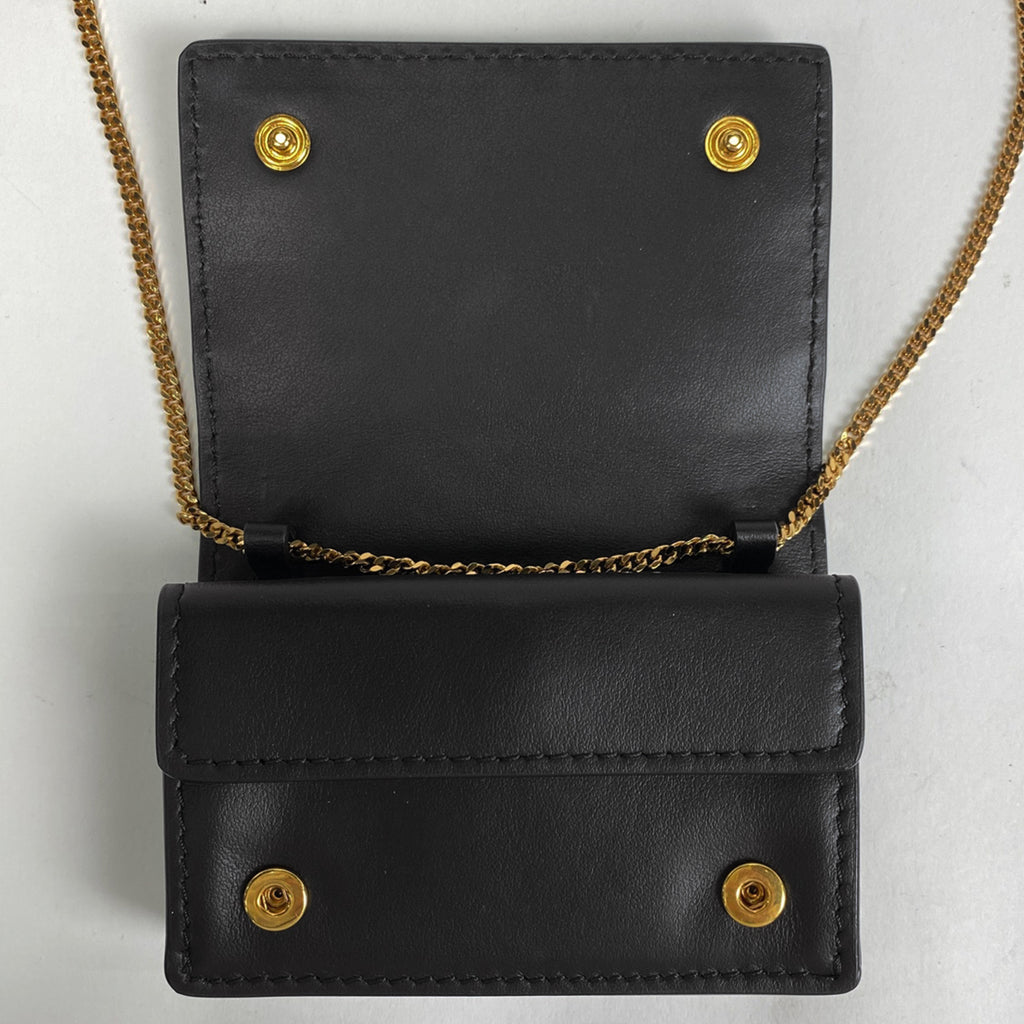 バーバリー ロゴ チェーン コインケース カードケース コインケース レザー ブラック レディース 【中古】brbag