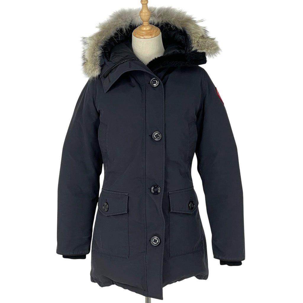 カナダグース ブロンテ パーカ ヘリテージ ダウンコート アウター ダウンジャケット ネイビー レディース 【中古】brapp