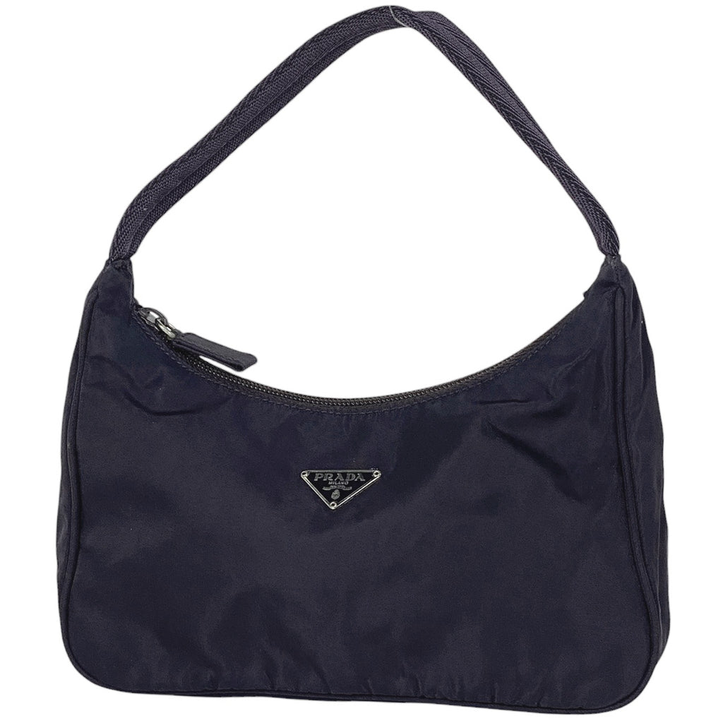 プラダ ロゴプレート ハンドバッグ ハンドバッグ ナイロン パープル レディース 【中古】brbag
