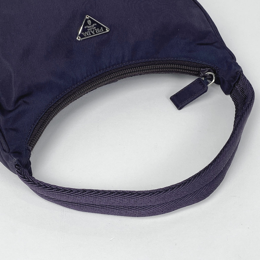 プラダ ロゴプレート ハンドバッグ ハンドバッグ ナイロン パープル レディース 【中古】brbag