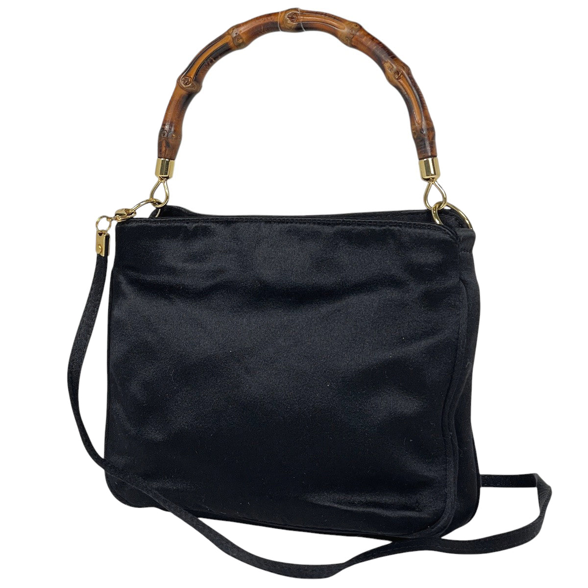 グッチ　ショルダーバッグ　ブラック　スエードバンブー　レザー　A4可　リペア済み GUCCI グッチ バンブー 2way ショルダーバッグ ハンドバッグ