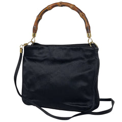 グッチ バンブー ハンドバッグ 2WAY ショルダーバッグ ミニ ハンドバッグ サテン ブラック 005781 レディース 【中古】brbag