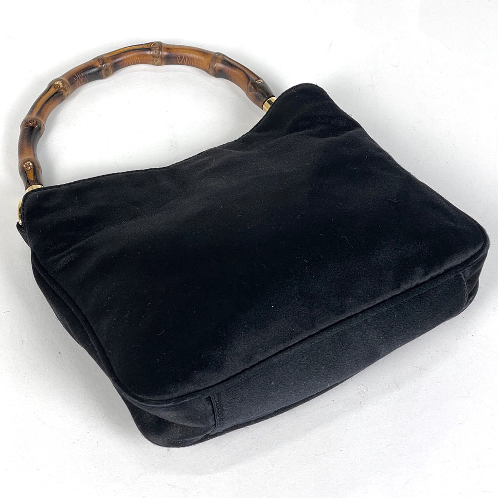 グッチ バンブー ハンドバッグ 2WAY ショルダーバッグ ミニ ハンドバッグ サテン ブラック 005781 レディース 【中古】brbag