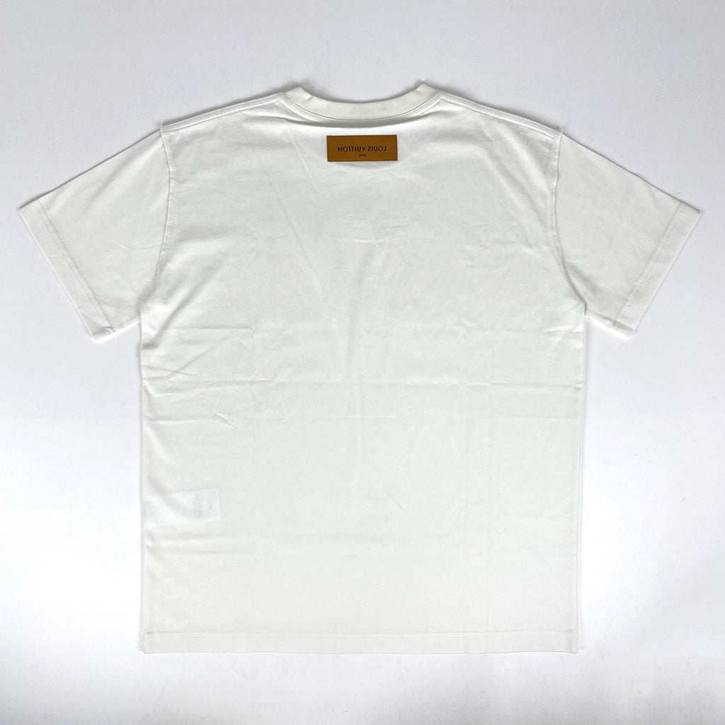 ルイ・ヴィトン ロゴ Tシャツ エンボスロゴ LV トップス 半袖Ｔシャツ 綿 ホワイト メンズ 【中古】brapp