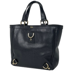 グッチ ロゴ トートバッグ ハンドバッグ アビー GG柄 トートバッグ レザー ブラック 130739 レディース 【中古】brbag