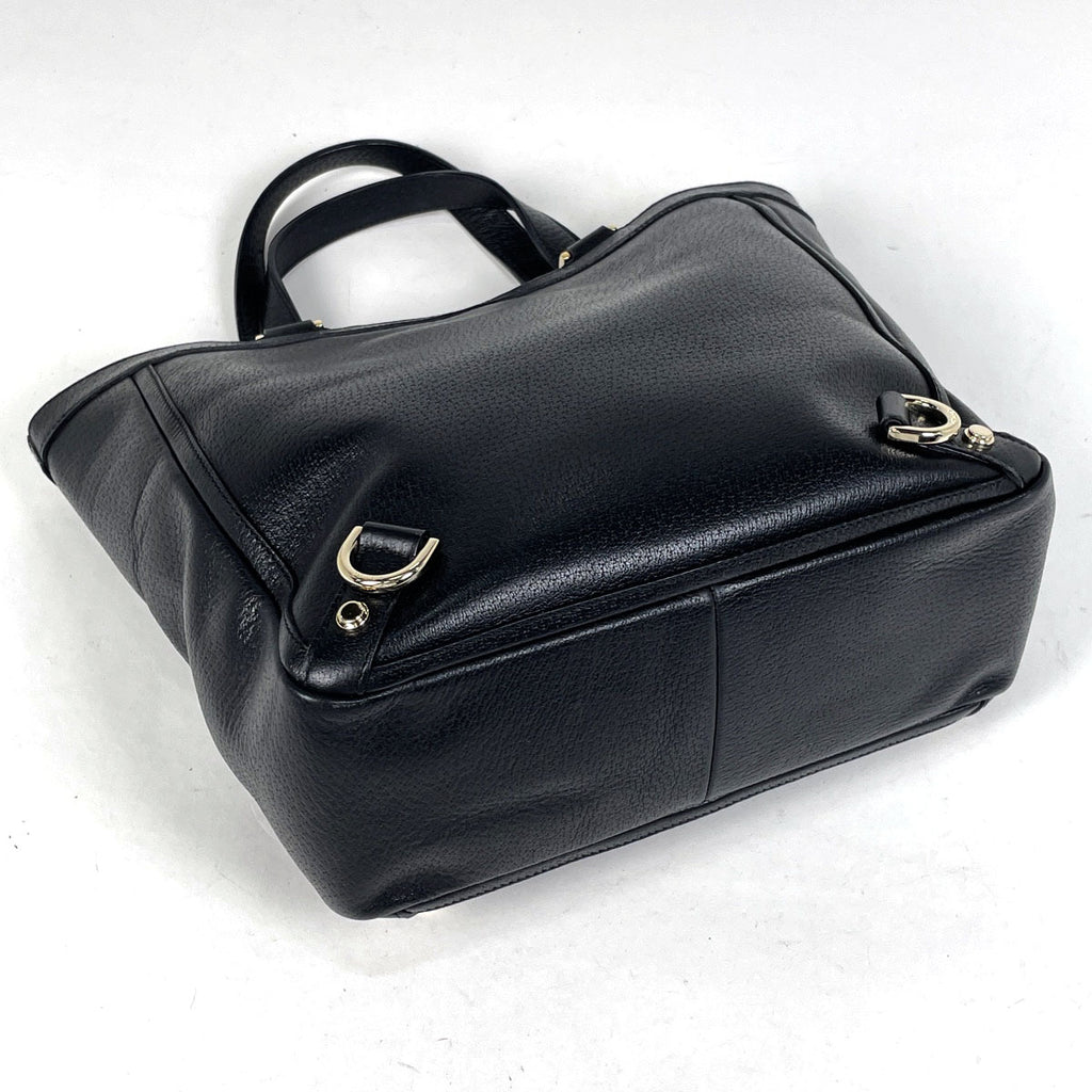 グッチ ロゴ トートバッグ ハンドバッグ アビー GG柄 トートバッグ レザー ブラック 130739 レディース 【中古】brbag