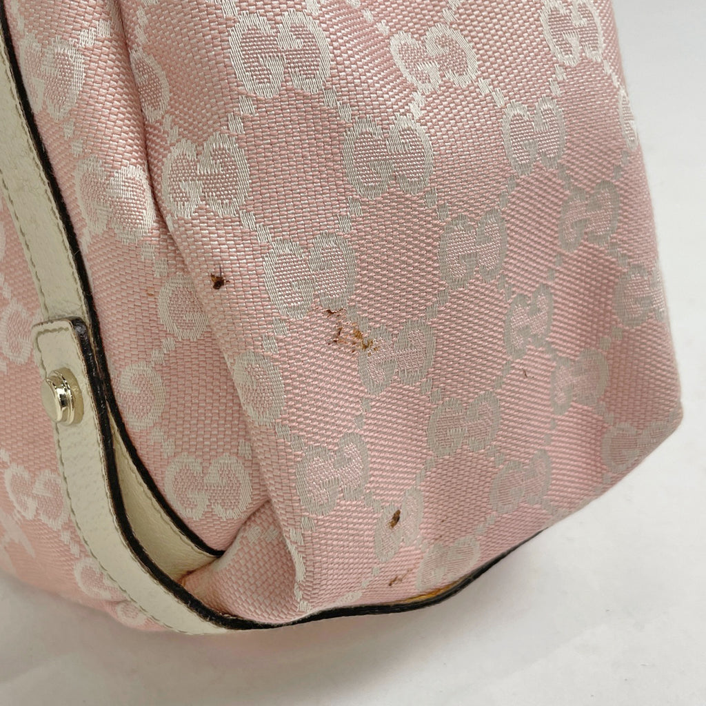 グッチ GG柄 トートバッグ ショルダーバッグ アビー トートバッグ GGキャンバス ピンク 130736 レディース 【中古】brbag