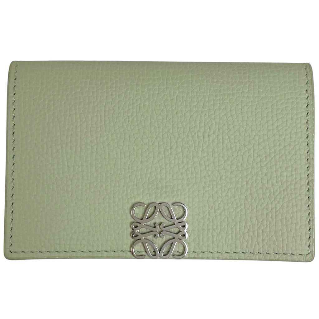 ロエベ アナグラム カードケース 名刺入れ カードケース レザー ライトグリーン レディース 【中古】brbag