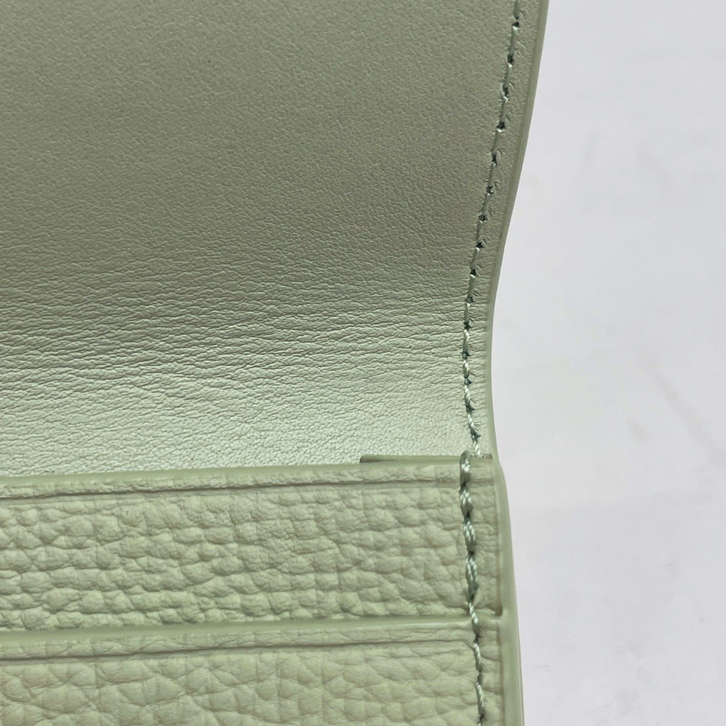 ロエベ アナグラム カードケース 名刺入れ カードケース レザー ライトグリーン レディース 【中古】brbag