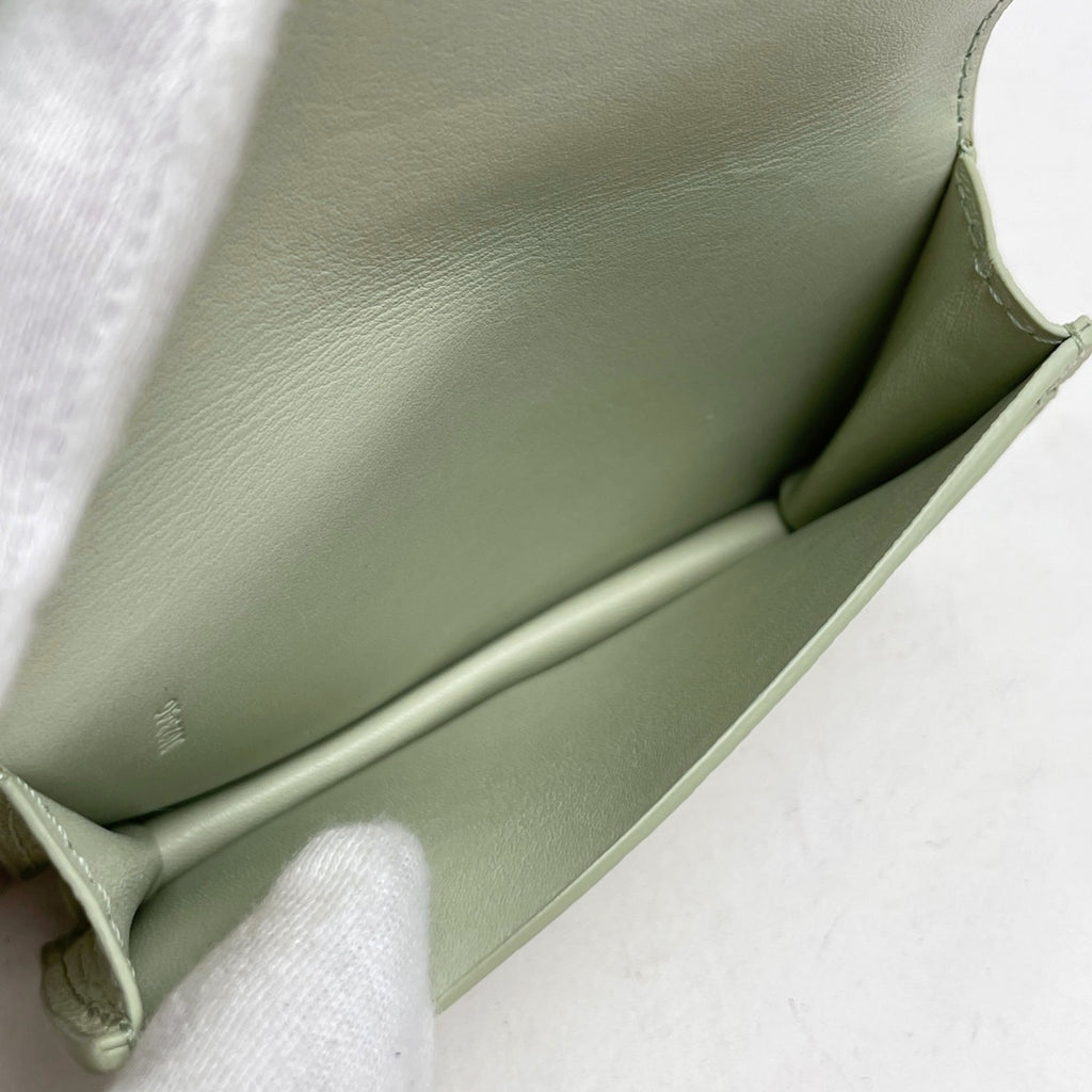 ロエベ アナグラム カードケース 名刺入れ カードケース レザー ライトグリーン レディース 【中古】brbag