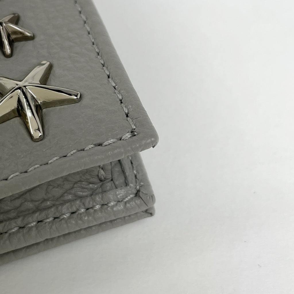 ジミーチュウ ロゴ カードケース 名刺入れ スタッズ カードケース レザー グレー レディース 【中古】brbag