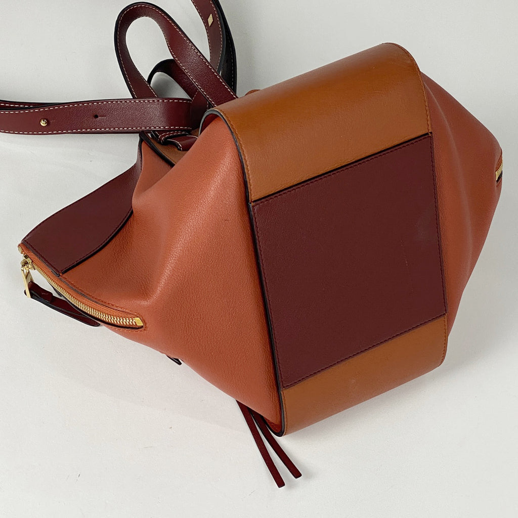 ロエベ ハンモック バッグ スモール アナグラム 2WAY ショルダーバッグ ハンドバッグ レザー オレンジ レッド レディース 【中古】brbag