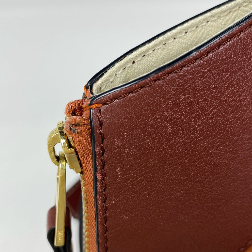ロエベ ハンモック バッグ スモール アナグラム 2WAY ショルダーバッグ ハンドバッグ レザー オレンジ レッド レディース 【中古】brbag