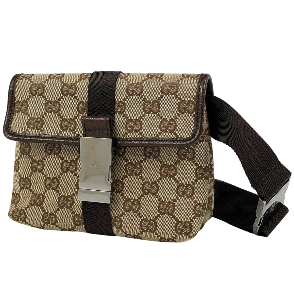 グッチ GG柄 ウエストバッグ ヒップバッグ ボディバッグ キャンバス ブラウン 131236 レディース 【中古】brbag