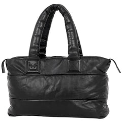 シャネル コココクーン トートバッグ ココマーク ハンドバッグ トートバッグ レザー ブラック レディース 【中古】brbag