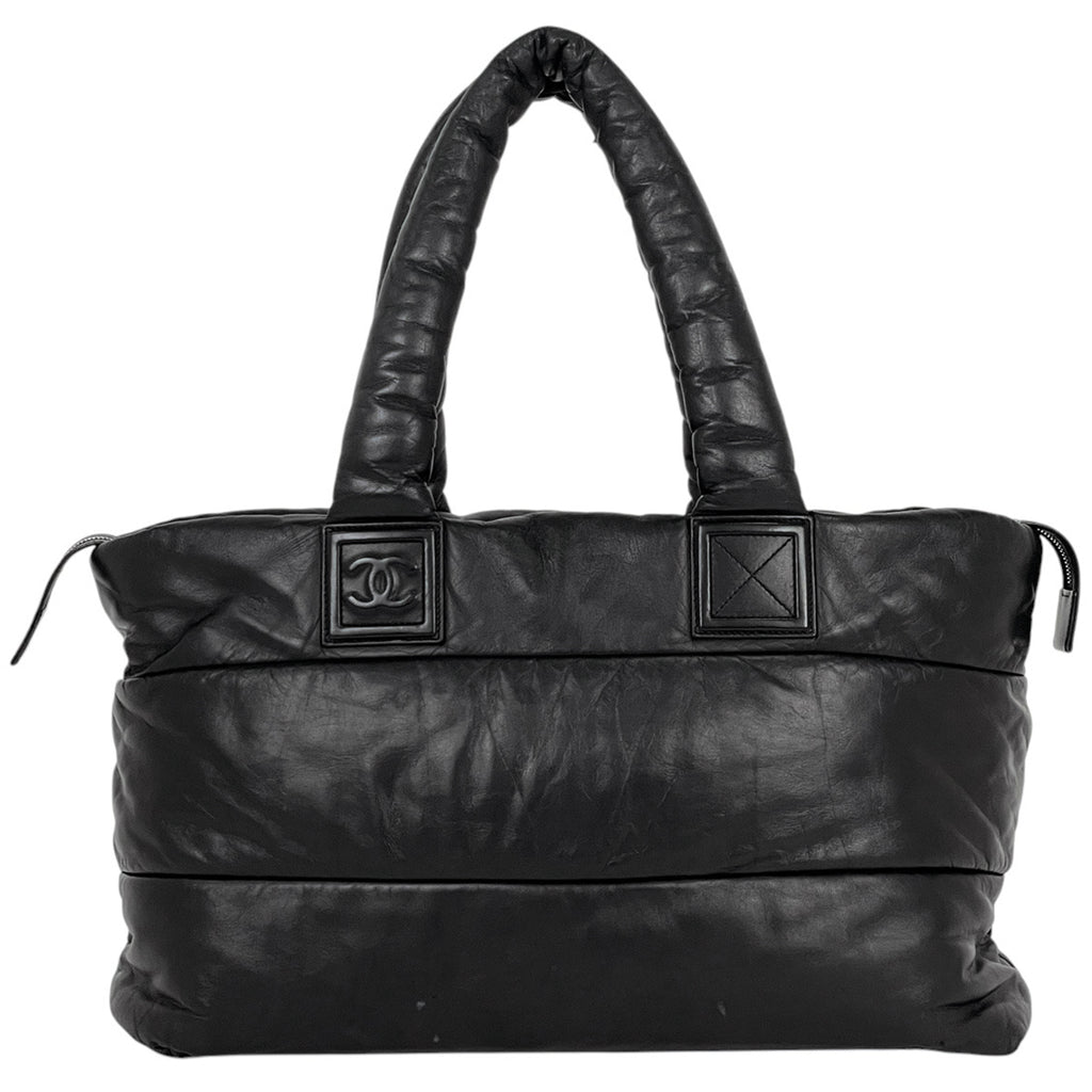 シャネル コココクーン トートバッグ ココマーク ハンドバッグ トートバッグ レザー ブラック レディース 【中古】brbag