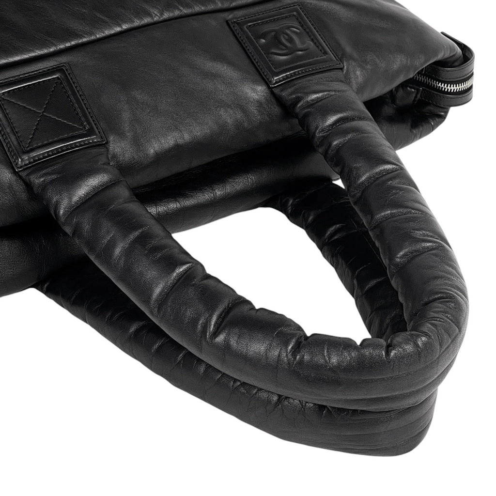 シャネル コココクーン トートバッグ ココマーク ハンドバッグ トートバッグ レザー ブラック レディース 【中古】brbag