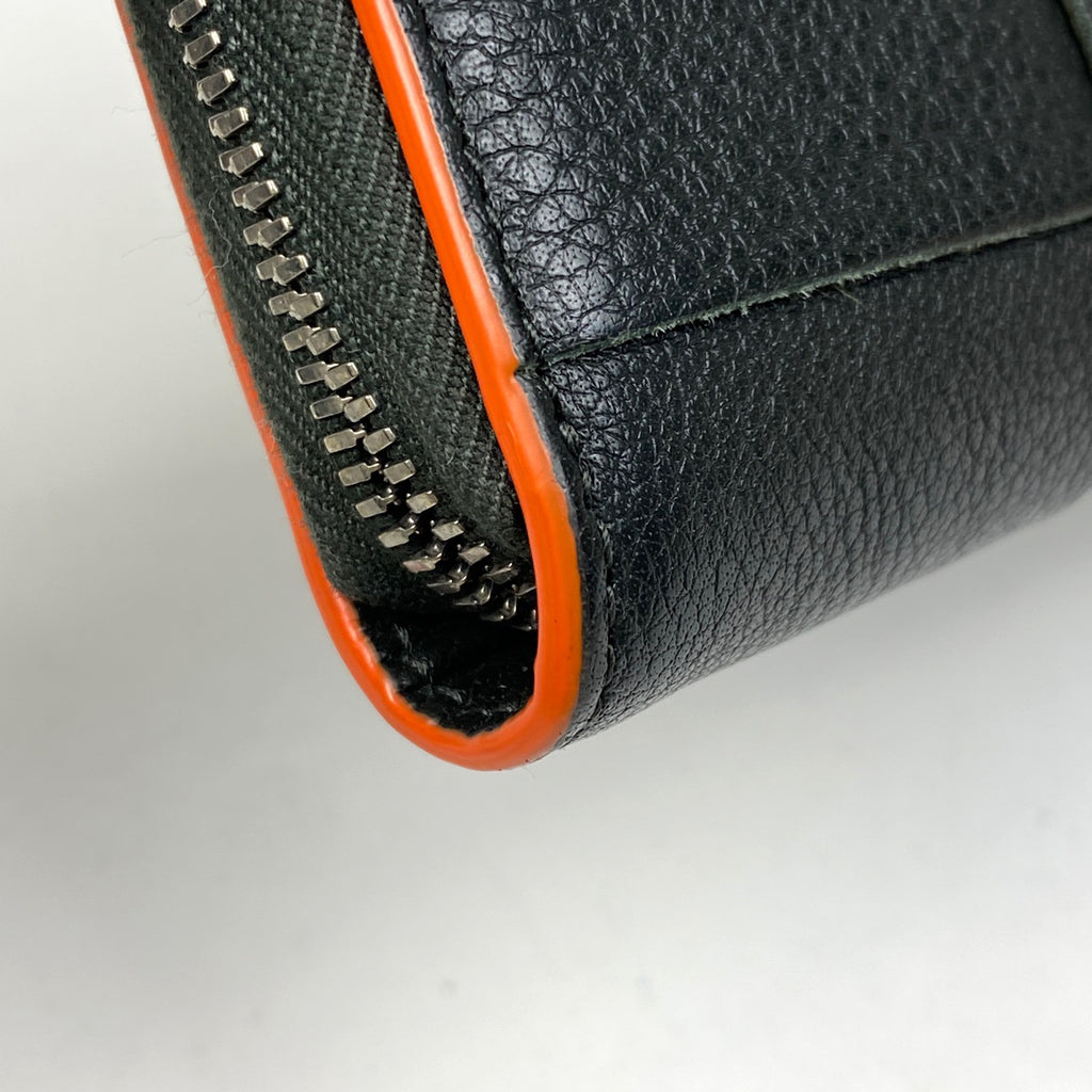 ボッテガヴェネタ マキシ イントレチャート ラウンドファスナー 長財布 カセット ジップアラウンド ウォレット 編み込み ナッパ 長財布 レザー ダークグリーン レディース 【中古】 brbag