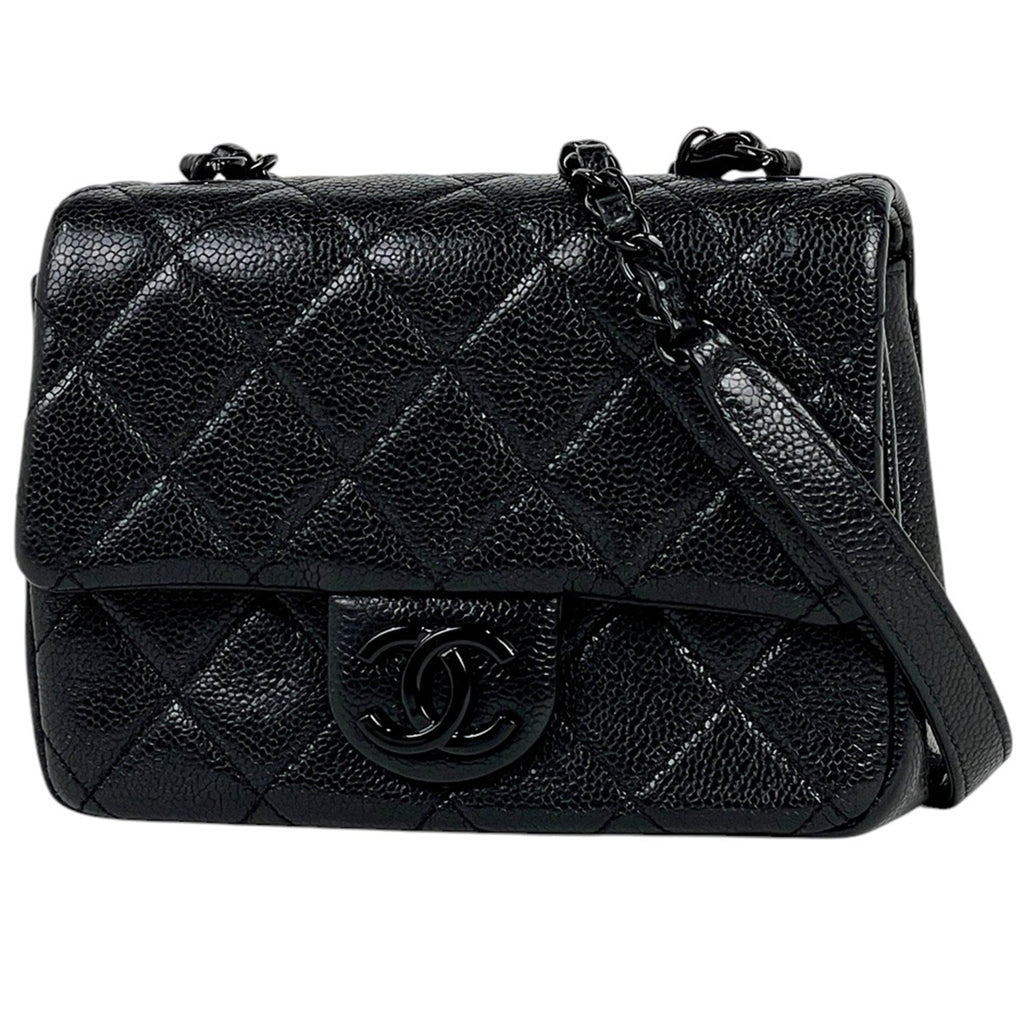 シャネル ココマーク チェーン ショルダーバッグ マトラッセ ショルダーバッグ キャビアスキン ブラック レディース 【中古】brbag