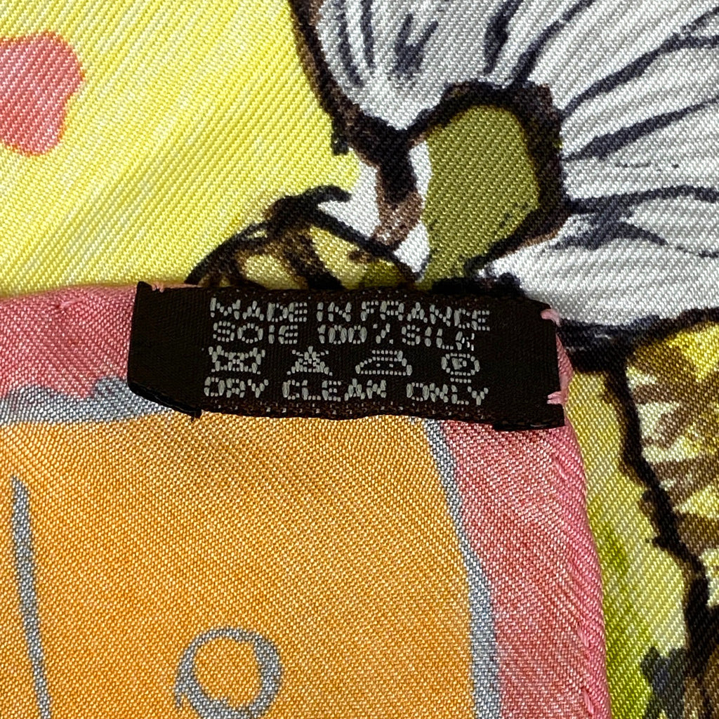 エルメス カレ 90 BELOVED INDIA 深いインドの愛 スカーフ シルク オレンジ マルチカラー レディース 【中古】brbag