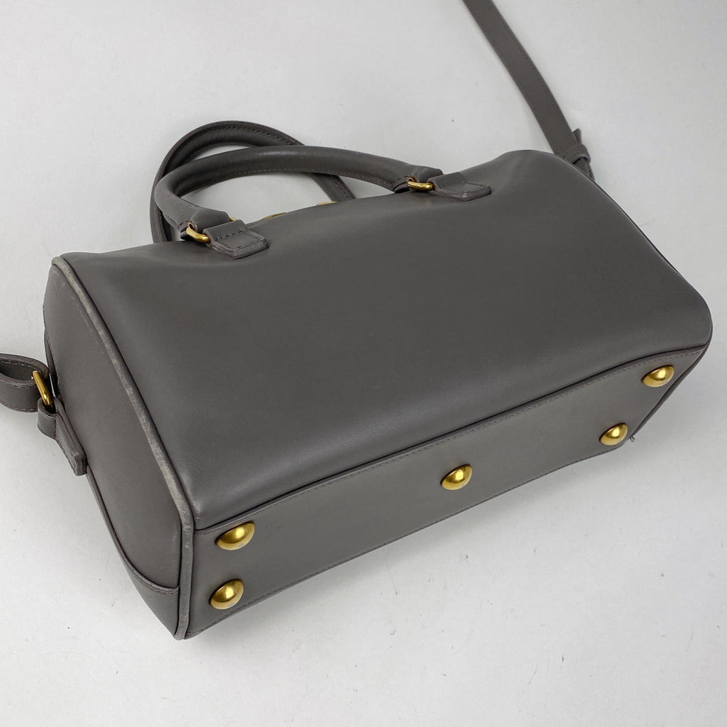 サンローラン ベイビーダッフル ハンドバッグ 2WAY ショルダーバッグ ハンドバッグ レザー グレー 330958 レディース 【中古】brbag